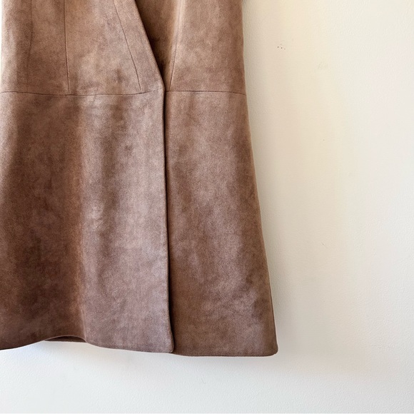 BCBG | Tan Caryn Faux Suede Wrap Dress - Picture 4 of 5